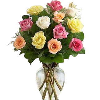 15 multi-colored roses | Flower Delivery Kursk