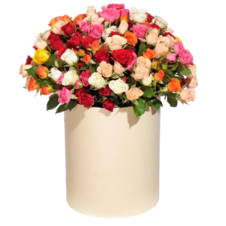 Mixed roses in a hatbox | Flower Delivery Kursk